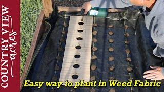 Easier way to prepare weed fabric for planting