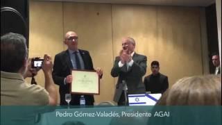 Diploma recoñecemento da Embaixada de Israel a Pedro Gómez-Valadés