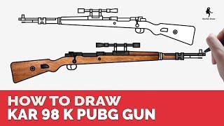 HOW TO DRAW KAR 98 K PUBG GUN EASY