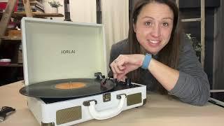 Review of JORLAI Record Player Bluetooth Vinyl Turntable 3 Speed Vintage