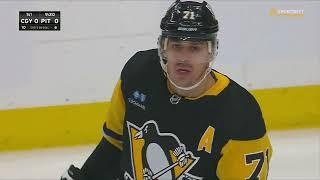 Nikita Zadorov trips Malkin, and Geno does not like it (14 oct 2023)