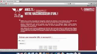 Tutoriel de présentation d'ARES.tl - Raccourcisseur d'URL