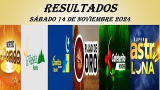 RESULTADOS LOTERIAS Y CHANCES! LOTERÍA BOYACÁ, CAUCA, DORADO NOCHE ASTRO LUNA | "Sábado 14/12/2024"