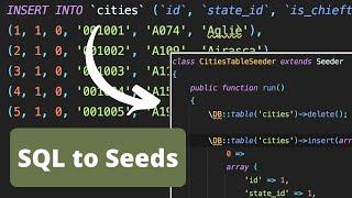 Generate Laravel Seeds from SQL Files with iseed Package