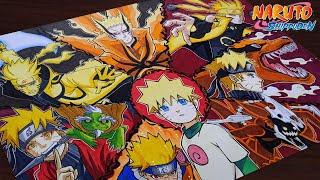 Drawing "Naruto Uzumaki all forms"step by step (Timelapse video) ||Naruto-Shippuden