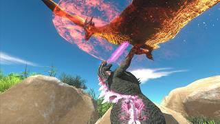 Volcanic Rage: Evolved Godzila VS. New Rodan ! - Animal Revolt Battle Simulator