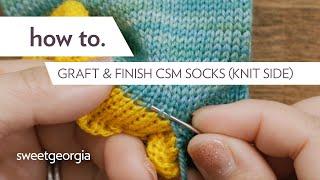 How to graft and finish CSM socks from the knit side // a quick and easy way