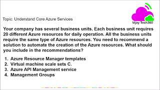 Azure Fundamentals Practice Questions || #AzureFundamentals #AZ900  @Vijay Tech360 ​