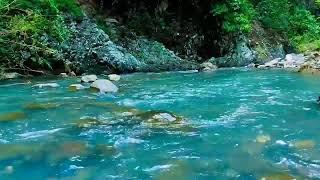 relaxing water sounds , relaxing river sounds , beautiful mountain river flow , forest stream sounds