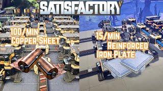 Satisfactory - 100/min Copper Sheets - 15/min Reinforced Iron Plates