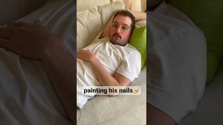 Painting his nails  Holo Taco Vacation Collection