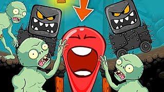 КРАСНЫЙ ШАР НАПАЛ НА ЗОМБИ ПРОТИВ РАСТЕНИЙ Несносный Шарик Plants vs zombies Red Ball 4 Мультик