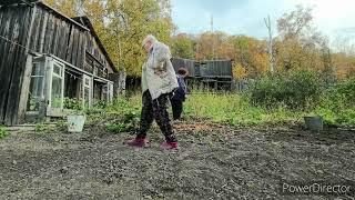 Аборигенка. После путины на картошку. У родителей в огороде. Жизнь в глубинки России.