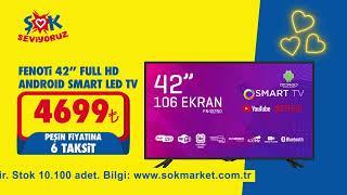 Fenoti 42" Full HD Android Smart Led TV hem ŞOK'ta hem Cepte ŞOK'ta!