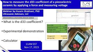 How to measure the d33 coefficient of a piezo ceramic by applying a force and measuring a voltage