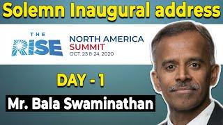 Solemn Inaugural address | The Rise North America Summit 2020 | Bala Swaminathan