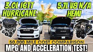 2025 RAM 3.0L I6 Hurricane VS RAM 5.7L V8 HEMI MPG And Performance Test! Is The New Engine Better?