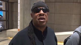 Stevie Wonder Reacts To Rumors That He's Not Actually Blind At LAX