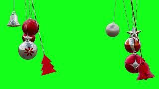 Animation of Christmas Baubles decorations on Green Screen Background | Chroma Key Background | 4K