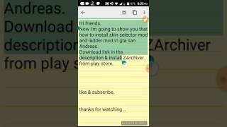 How to install skin selector mod & ladder mod in GTA San Andreas.