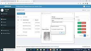 Online Biometric Fingerprint Student Course Attendance System in PHP MySQL and C# Source Code