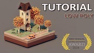 Low Poly House | Speed Art | Cinema 4D Tutorial