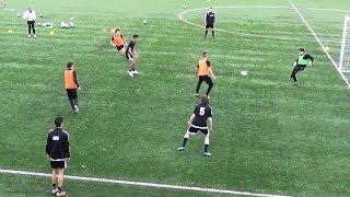 SoccerCoachTV.com - Barca 1 Touch to 2 Touch Game.