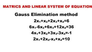 @btechmathshub7050Gauss Elimination Method - Problem