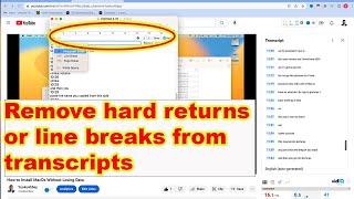 How To Remove Hard Returns Or Line Breaks From Transcripts