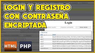 COMO ENCRIPTAR Y DESENCRIPTAR CONTRASEÑAS EN UN LOGIN en PHP, HTML, XAMPP y MYSQL