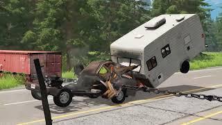 Car crash. Cars vs Chain – BeamNG.Drive