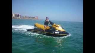 Greti 7 years old drive jet ski bombardier 215 mph