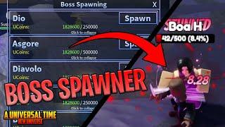 [AUT] How To SPAWN/SUMMON ALL Bosses EASILY! Roblox A Universal Time