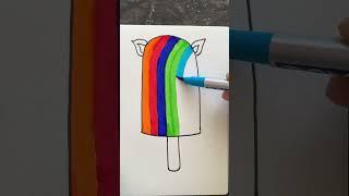 DIY Rainbow  Bar Icecream Art #art #shorts #ytshorts #creative #kids