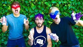 BLINDFOLDED HAIR DYE CHALLENGE! w/ Sam & Colby