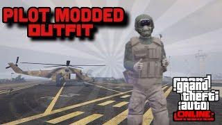 GTA ONLINE- HOW TO CREATE A COMBAT PILOT MODDED OUTFIT! [USING CLOTHING GLITCHES] RARE 1.35