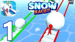 Snow Race 3D: Ice Bridge Run - Gameplay Walkthrough Part 1 Stickman Snow Race - Android Gameplay