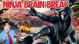  Ninja Video Game Exercise | Kids Brain Break for Indoor Workouts and Movements Activities