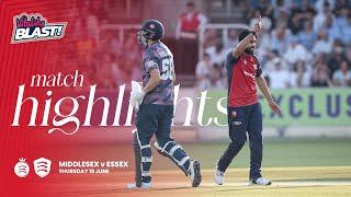   MOHAMMAD AMIR TAKES THREE WICKETS! | Middlesex Men v Essex Men | Vitality Blast 2025
