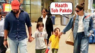 Kareena Kapoor ANGRY On Jeh Ali Khan Spotted With Saif And Taimur Ali Khan At Airport