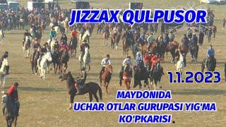 DRON KADR 1-QISM JIZZAX QULPUSOR MAYDONIDA UCHAR OTLAR GURUPASI YIG'MA KO'PKARISI 1.1.2023