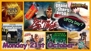 UFO's, LS Tags Guide, Street Dealers, Gun Van, Shipwreck Location Monday Oct 21st - GTA V Online