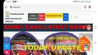 crsu admit card news today crsu admit update crsu latest update