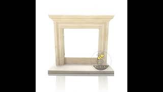 MarbleBee simple marble fireplace beige surround elegant modern English mantel for luxury homes 