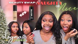 Vlogmas 3 ️ | Beauty Swap: NAUGHTY OR NICE Makeup Challege ft. @courtreezy