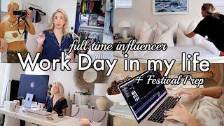 Work Day as an Influencer (BTS TikToks, Editing, Filming Brand Deals, Unboxings, & Coachella Prep!)