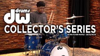 DW Collector's Series Ultra Flyer Maple Drum Set 20/12/14/14 - Blue Glass (DCOLLFP2004BLG)