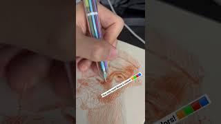 Drawing famous paintings using only a 4 color ballpoint pen! ️ #art #viral #shorts