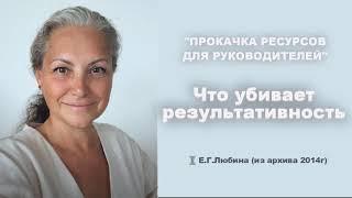 Что убивает результативность? Прокачка ресурсов для руководителей #ЕленаЛюбина