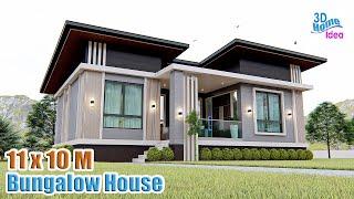 COZY HOUSE DESIGN IDEA | 11 X 10 Meters with 3 Bedroom | Pinoy House